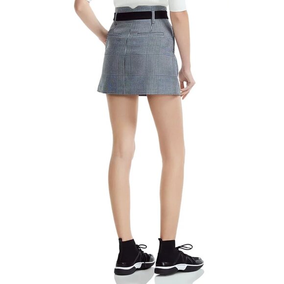 Maje Jadie Belted Houndstooth Mini Skirt EU34 / US2 ASO Emily in Paris - Picture 4 of 14